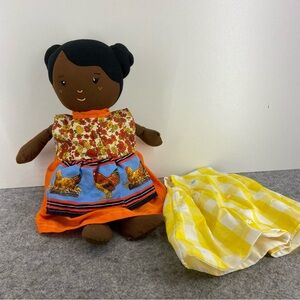 Manhattan Toys Adorable Plush Doll w/ Two Dresses 13 inch doll